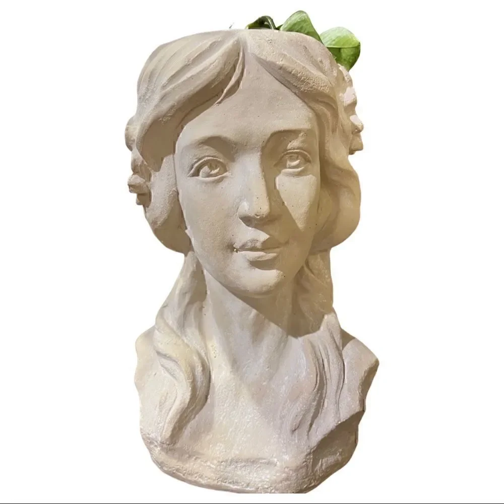 Beautiful Lady Planter Resin Plaster Large Size at 13” Perfect for your Monstera